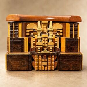 Po‎ Shun Leong 1996 Signed Wood Art Box Sculpture Landscape Series & Book
